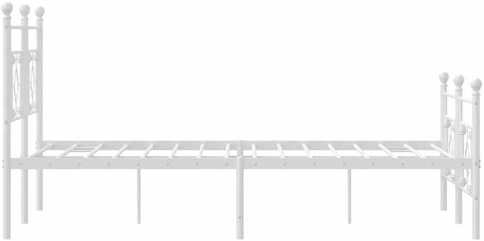 Lovos rėmas su galvūgaliu/kojūgaliu, baltas, 150x200cm, metalas