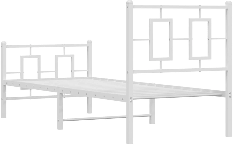 Lovos rėmas su galvūgaliu/kojūgaliu, baltas, 75x190cm, metalas