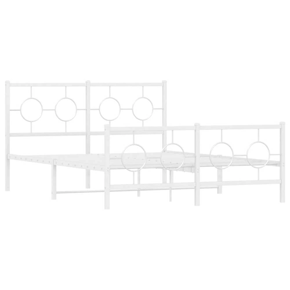 Lova Lovos rėmas su galvūgaliu/kojūgaliu, baltas, 135x190cm, metalas