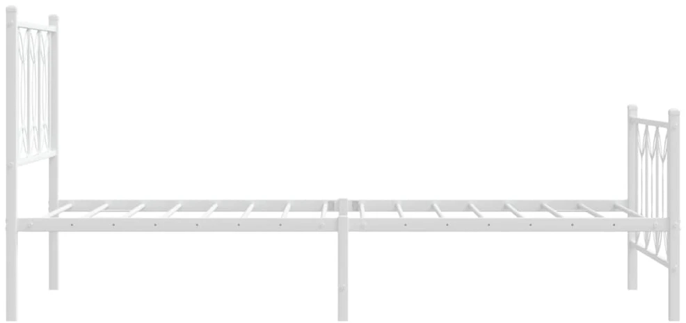 Lovos rėmas su galvūgaliu/kojūgaliu, baltas, 75x190cm, metalas