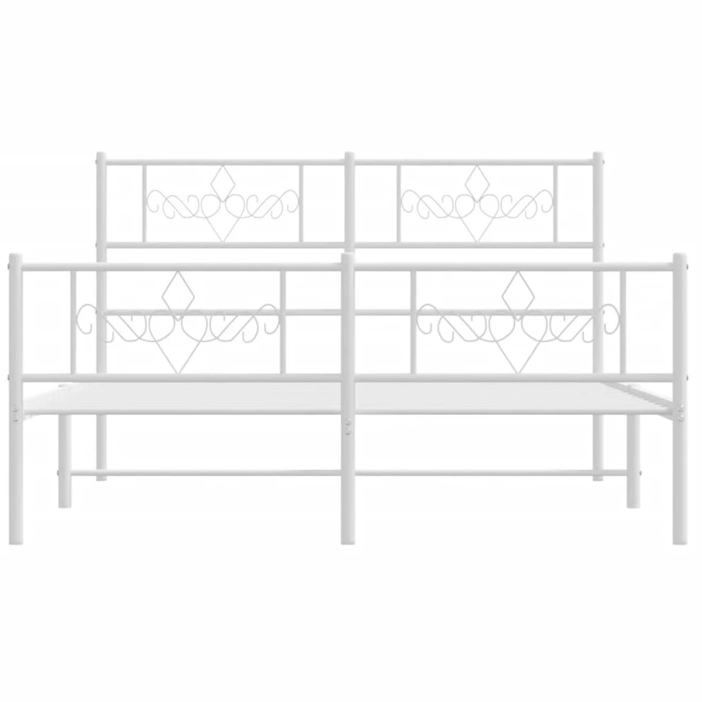 Lovos rėmas su galvūgaliu/kojūgaliu, baltas, 120x190cm, metalas