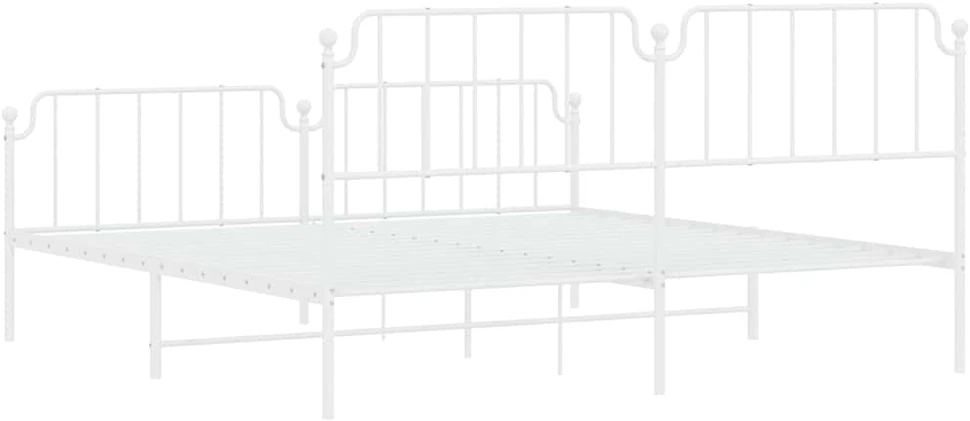 Lova Lovos rėmas su galvūgaliu/kojūgaliu, baltas, 193x203cm, metalas