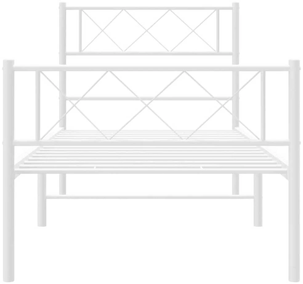 Lovos rėmas su galvūgaliu/kojūgaliu, baltas, 100x200cm, metalas