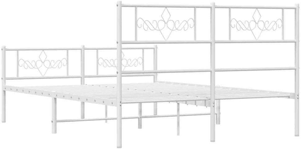 Lovos rėmas su galvūgaliu/kojūgaliu, baltas, 120x190cm, metalas