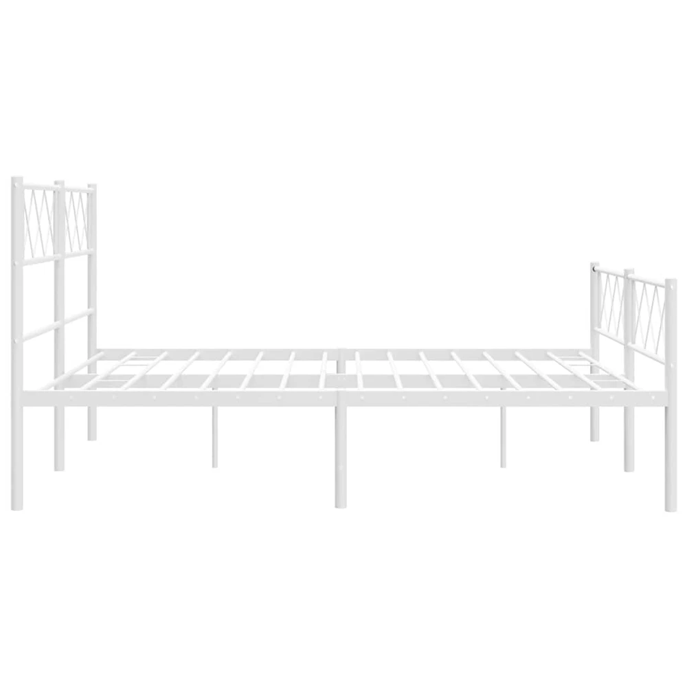 Lovos rėmas su galvūgaliu/kojūgaliu, baltas, 150x200cm, metalas