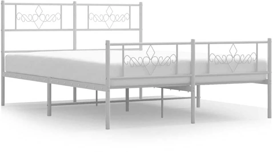 Lova Lovos rėmas su galvūgaliu/kojūgaliu, baltas, 135x190cm, metalas