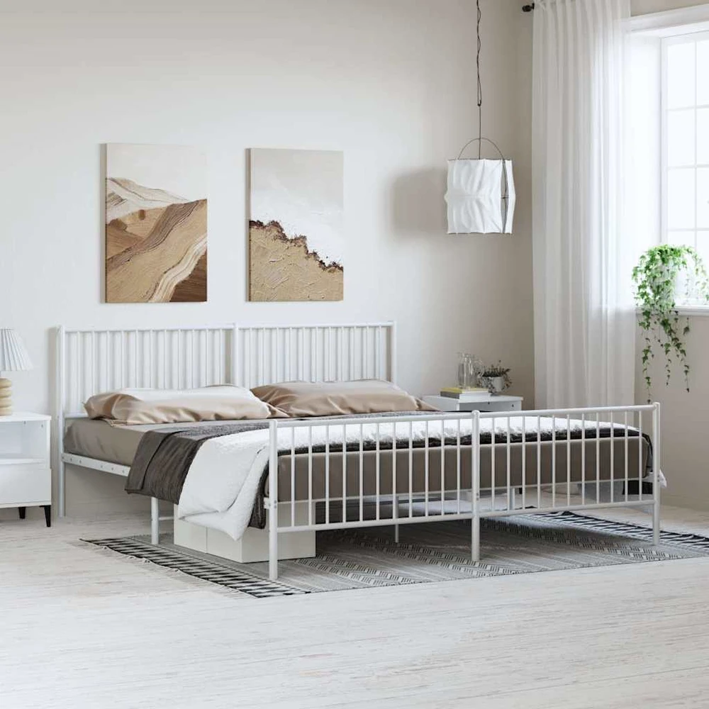 Lova Lovos rėmas su galvūgaliu/kojūgaliu, baltas, 183x213cm, metalas