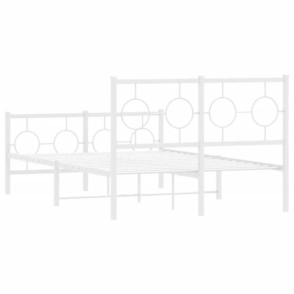 Lovos rėmas su galvūgaliu/kojūgaliu, baltas, 120x200cm, metalas