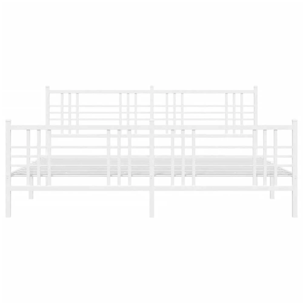 Lovos rėmas su galvūgaliu/kojūgaliu, baltas, 180x200cm, metalas