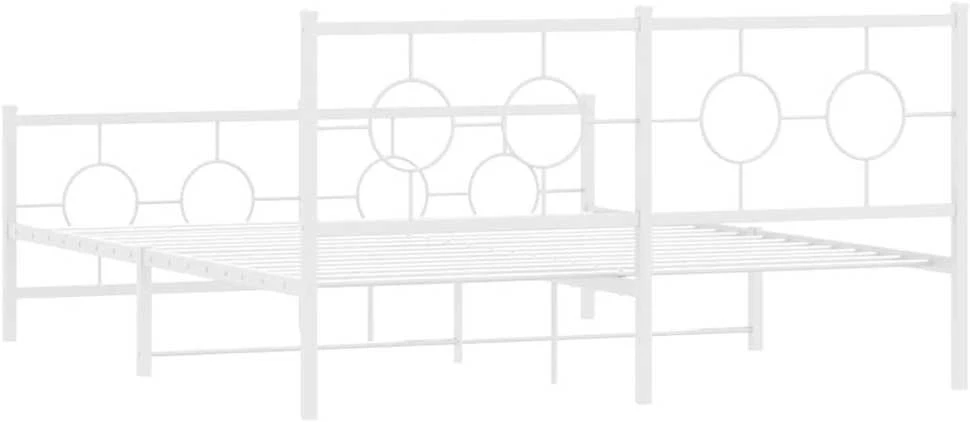 Lovos rėmas su galvūgaliu/kojūgaliu, baltas, 150x200cm, metalas