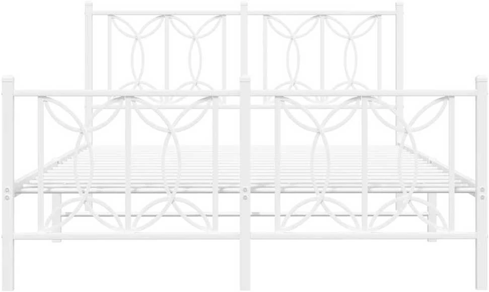 Lova Lovos rėmas su galvūgaliu/kojūgaliu, baltas, 135x190cm, metalas