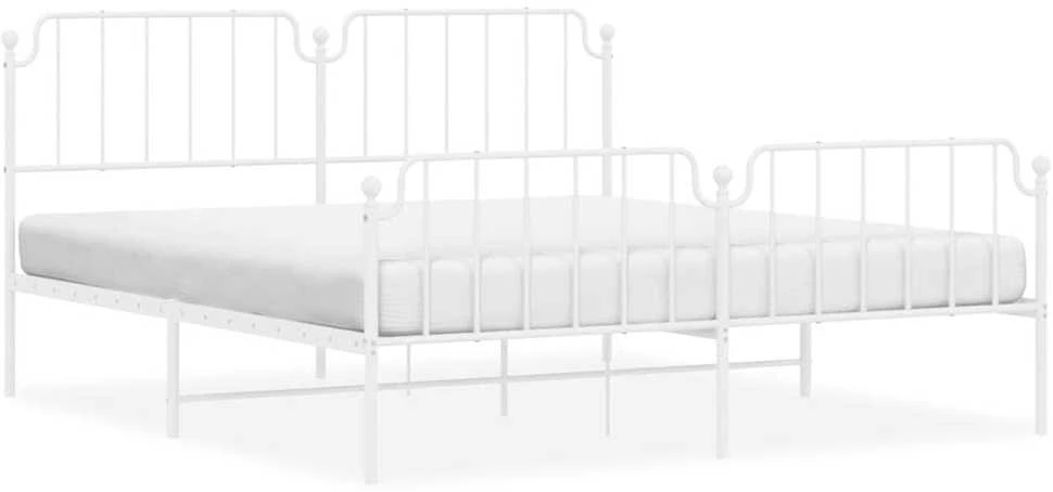 Lova Lovos rėmas su galvūgaliu/kojūgaliu, baltas, 183x213cm, metalas
