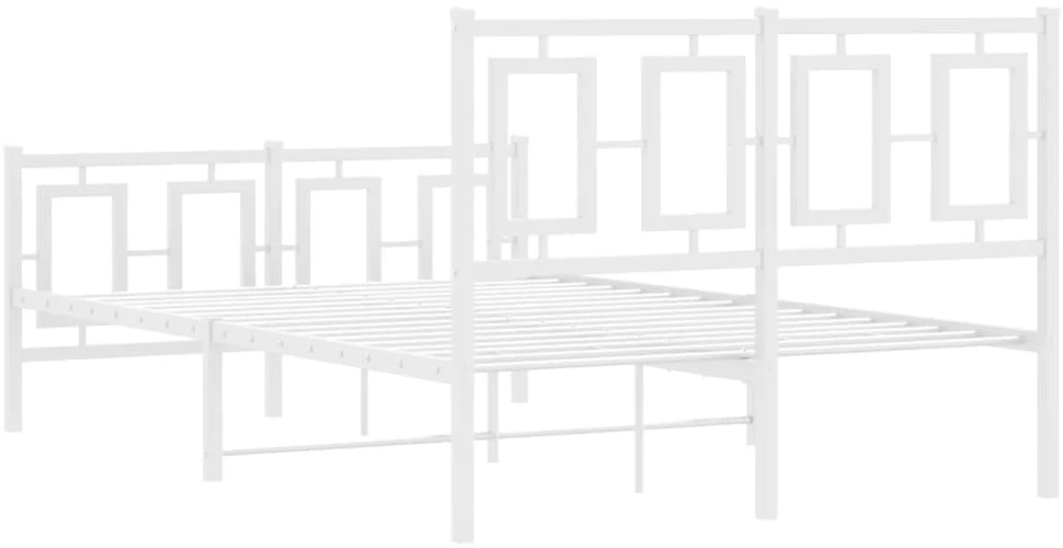 Lovos rėmas su galvūgaliu/kojūgaliu, baltas, 120x190cm, metalas