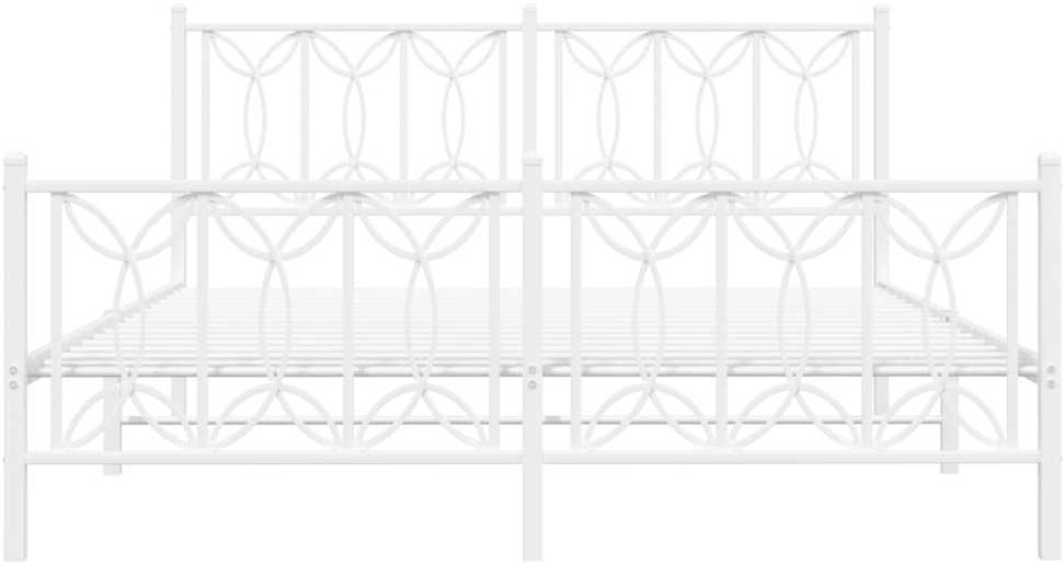 Lovos rėmas su galvūgaliu/kojūgaliu, baltas, 150x200cm, metalas