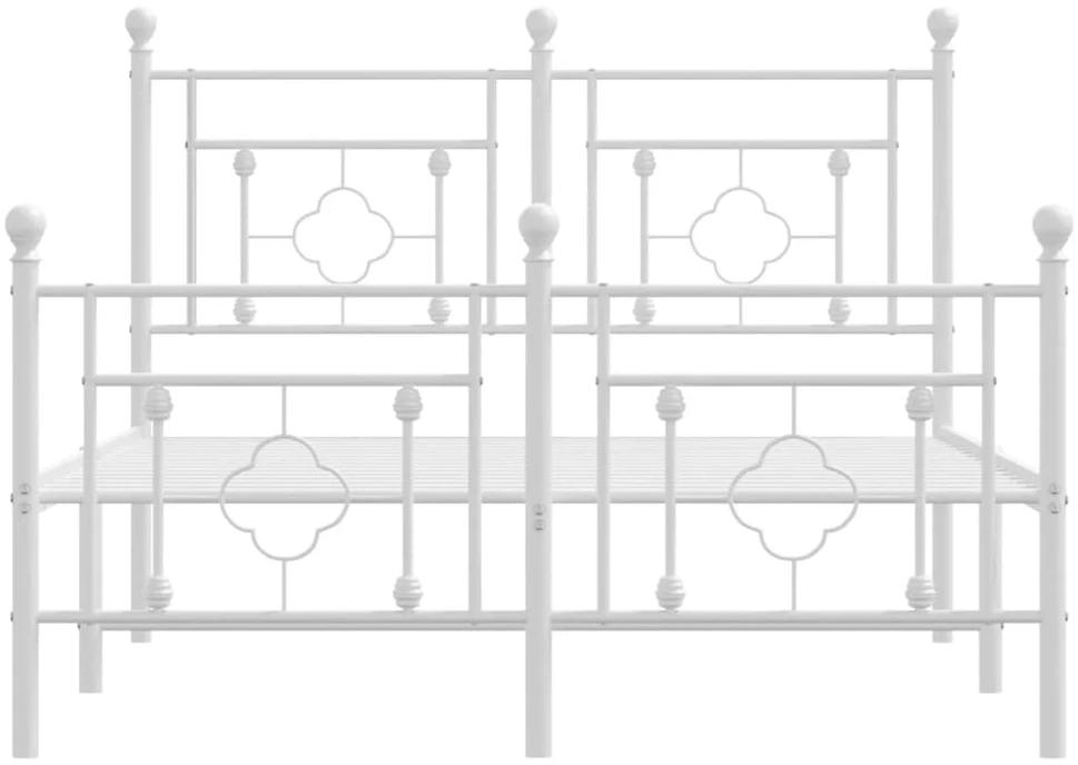 Lovos rėmas su galvūgaliu/kojūgaliu, baltas, 120x200cm, metalas
