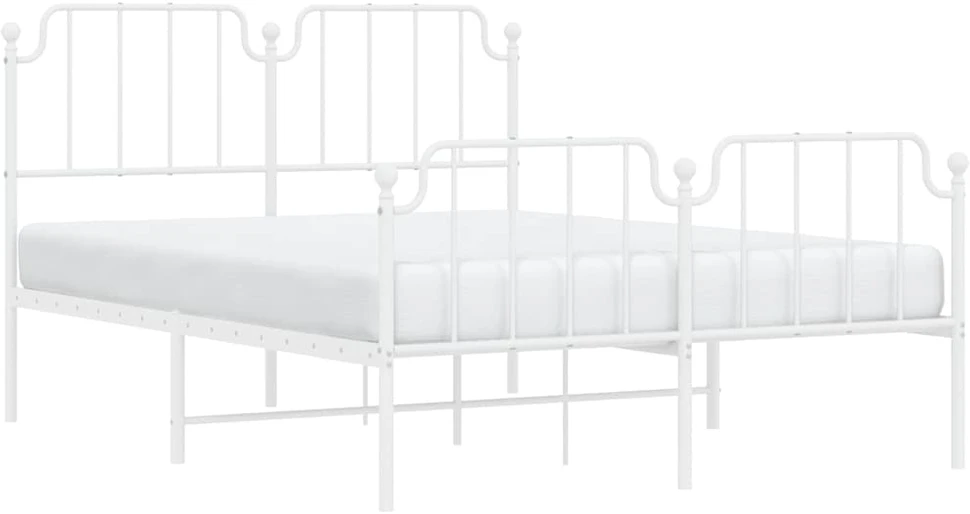 Lova Lovos rėmas su galvūgaliu/kojūgaliu, baltas, 135x190cm, metalas