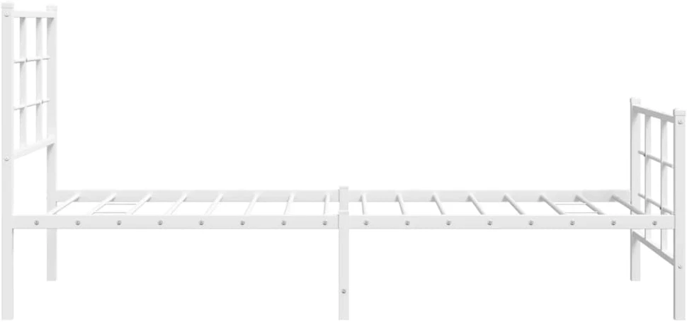 Lovos rėmas su galvūgaliu/kojūgaliu, baltas, 75x190cm, metalas