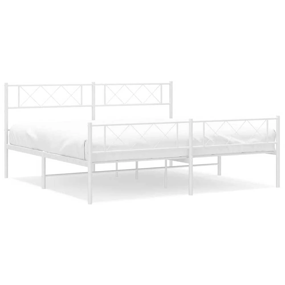 Lova Lovos rėmas su galvūgaliu/kojūgaliu, baltas, 183x213cm, metalas
