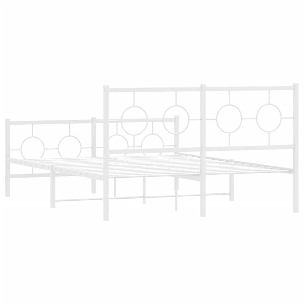 Lova Lovos rėmas su galvūgaliu/kojūgaliu, baltas, 135x190cm, metalas