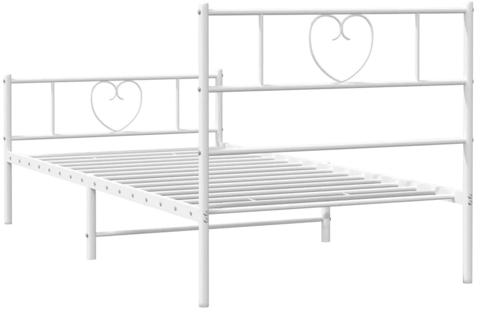 Lovos rėmas su galvūgaliu/kojūgaliu, baltas, 75x190cm, metalas