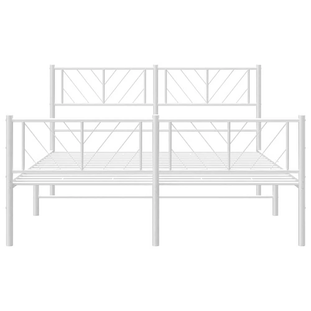 Lovos rėmas su galvūgaliu/kojūgaliu, baltas, 150x200cm, metalas