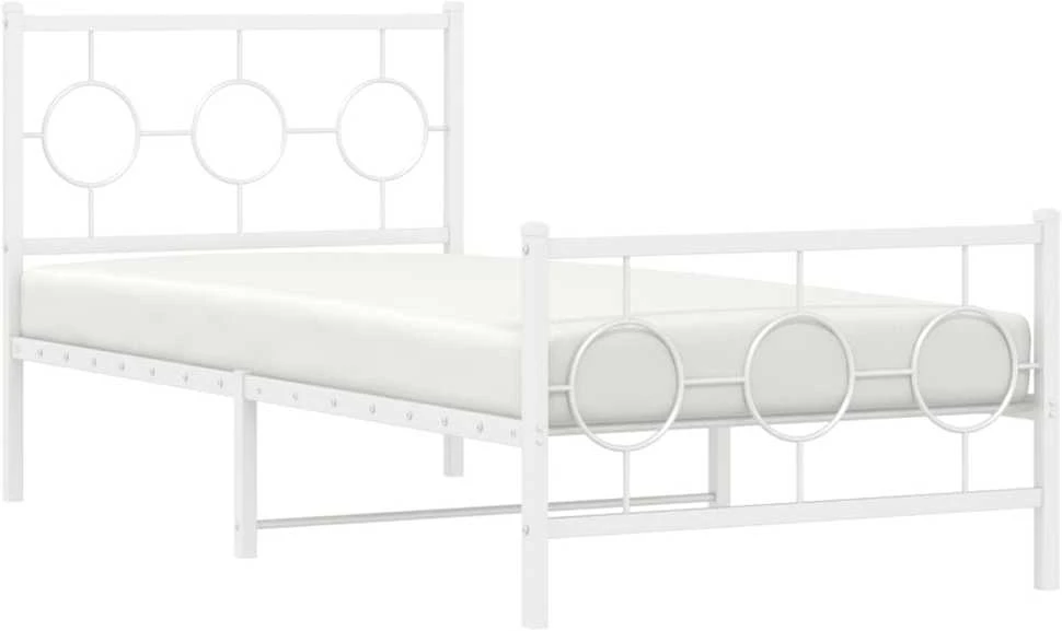Lovos rėmas su galvūgaliu/kojūgaliu, baltas, 90x190cm, metalas