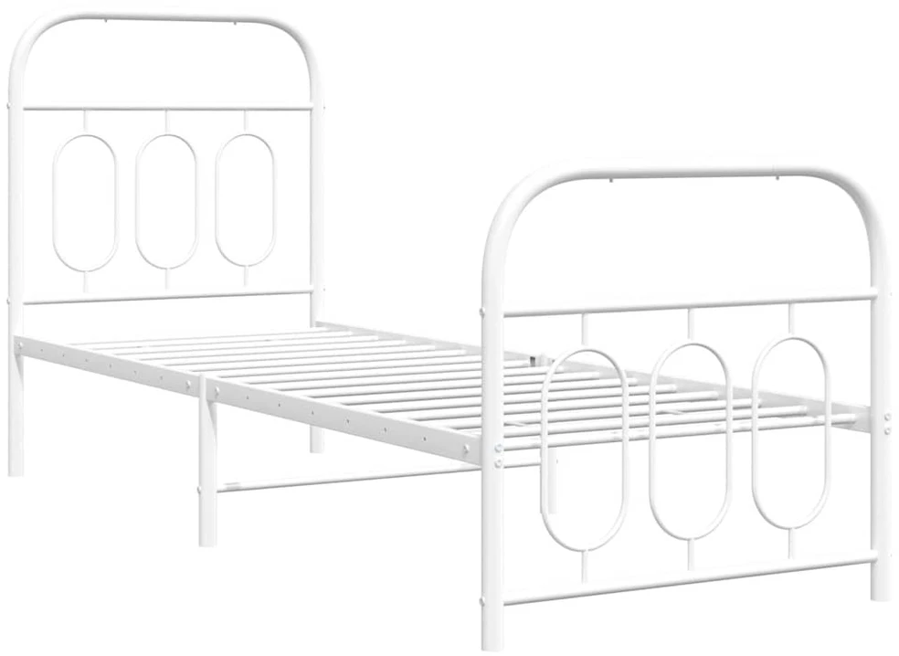 Lovos rėmas su galvūgaliu/kojūgaliu, baltas, 75x190cm, metalas