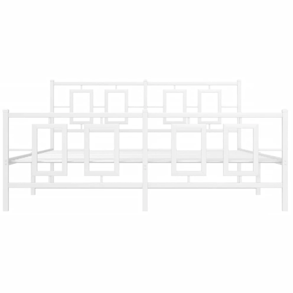Lovos rėmas su galvūgaliu/kojūgaliu, baltas, 150x200cm, metalas