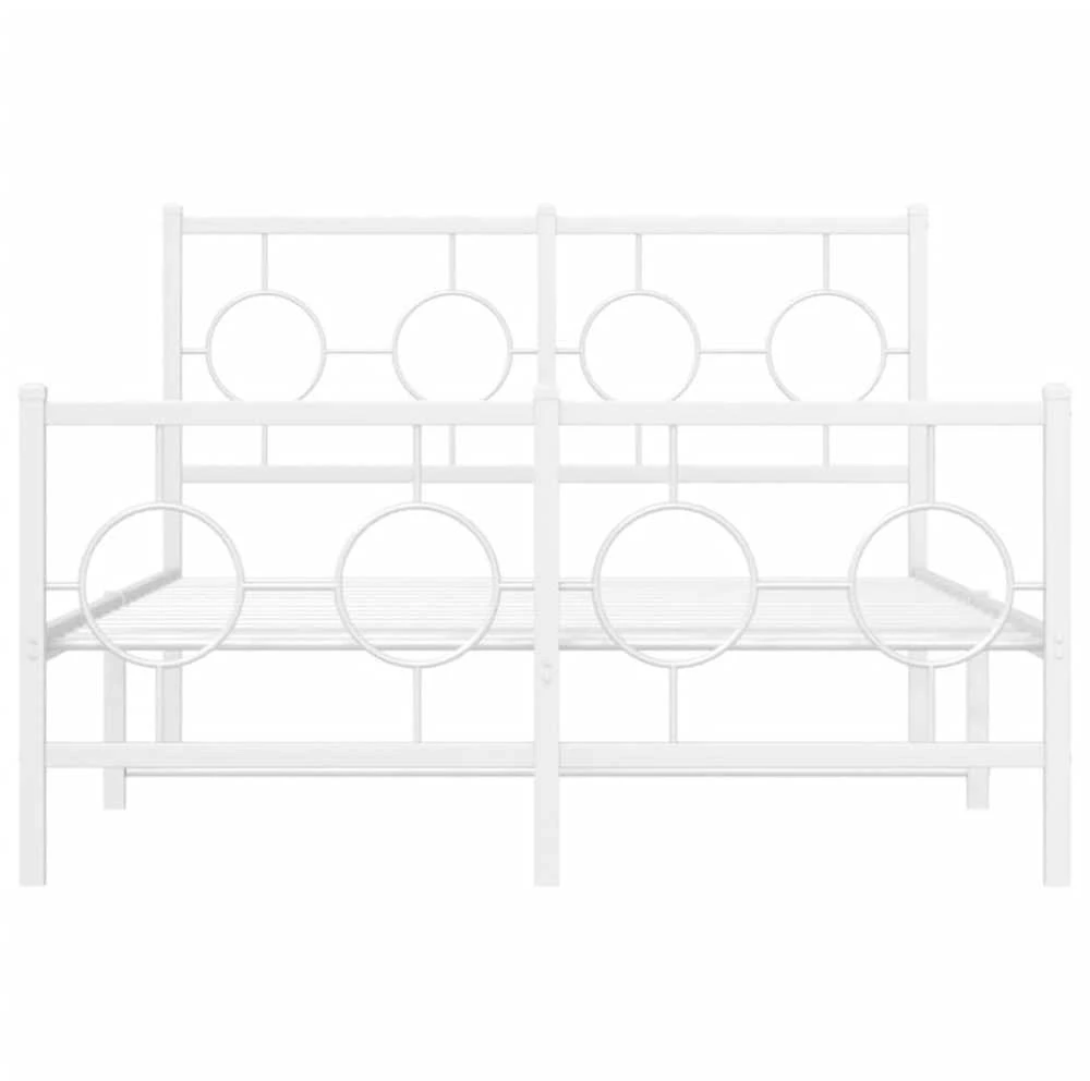 Lovos rėmas su galvūgaliu/kojūgaliu, baltas, 120x190cm, metalas