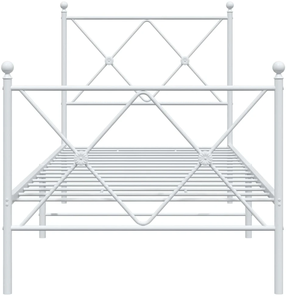 Lovos rėmas su galvūgaliu/kojūgaliu, baltas, 75x190cm, metalas