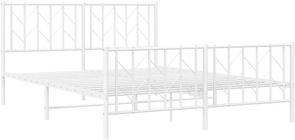 Lovos rėmas su galvūgaliu/kojūgaliu, baltas, 150x200cm, metalas