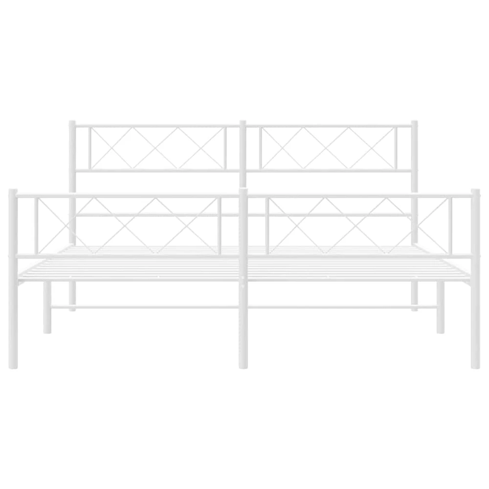 Lovos rėmas su galvūgaliu/kojūgaliu, baltas, 150x200cm, metalas