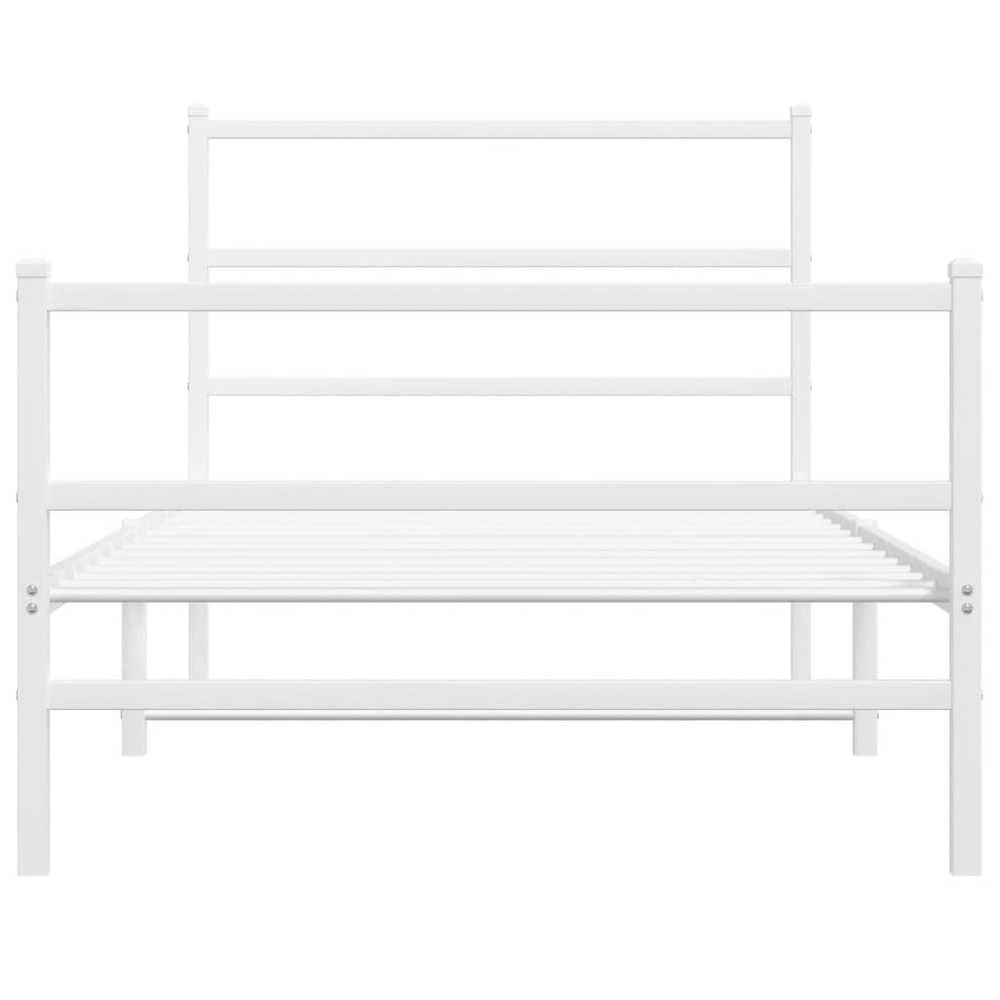 Lovos rėmas su galvūgaliu/kojūgaliu, baltas, 100x200cm, metalas