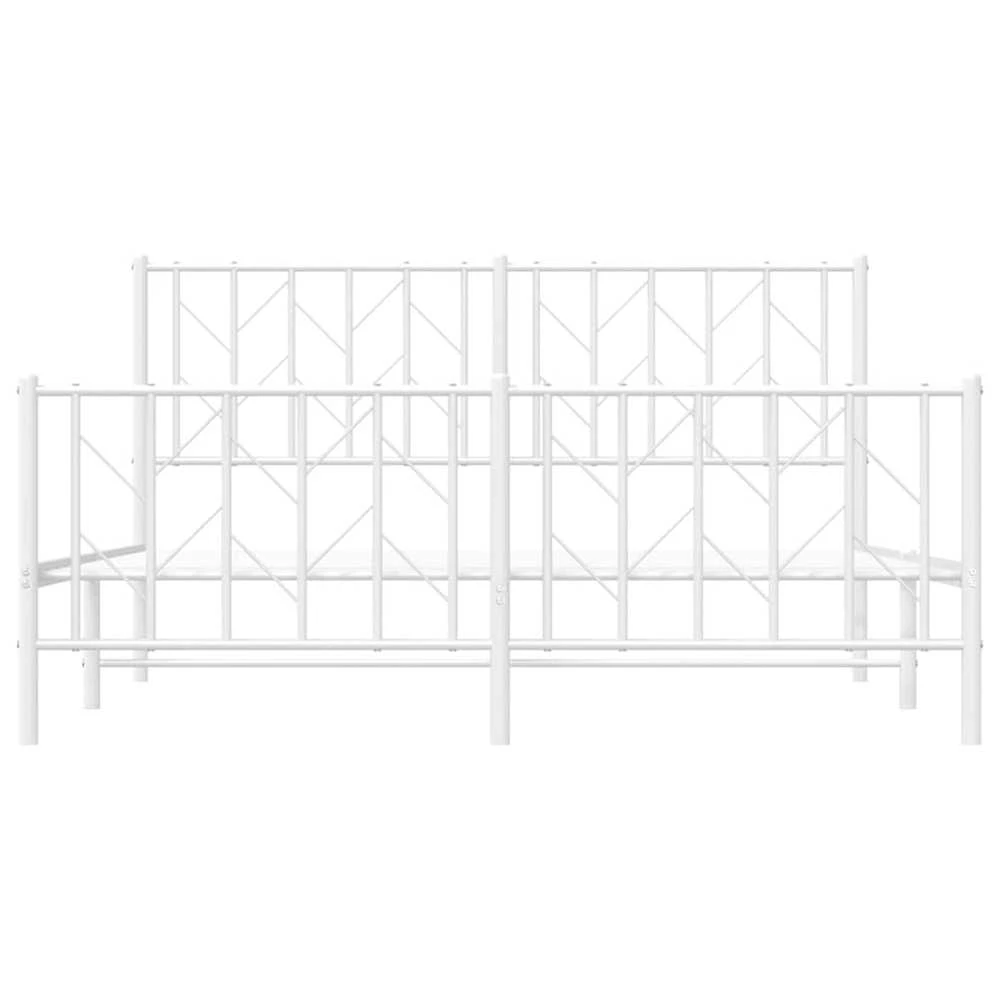 Lovos rėmas su galvūgaliu/kojūgaliu, baltas, 150x200cm, metalas