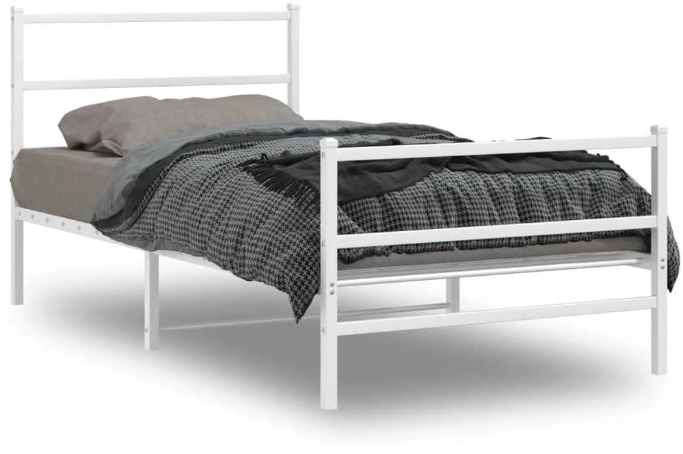 Lova Lovos rėmas su galvūgaliu/kojūgaliu, baltas, 107x203cm, metalas