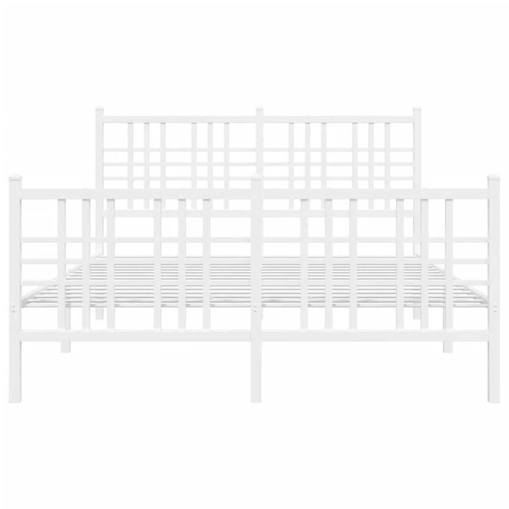 Lovos rėmas su galvūgaliu/kojūgaliu, baltas, 140x200cm, metalas