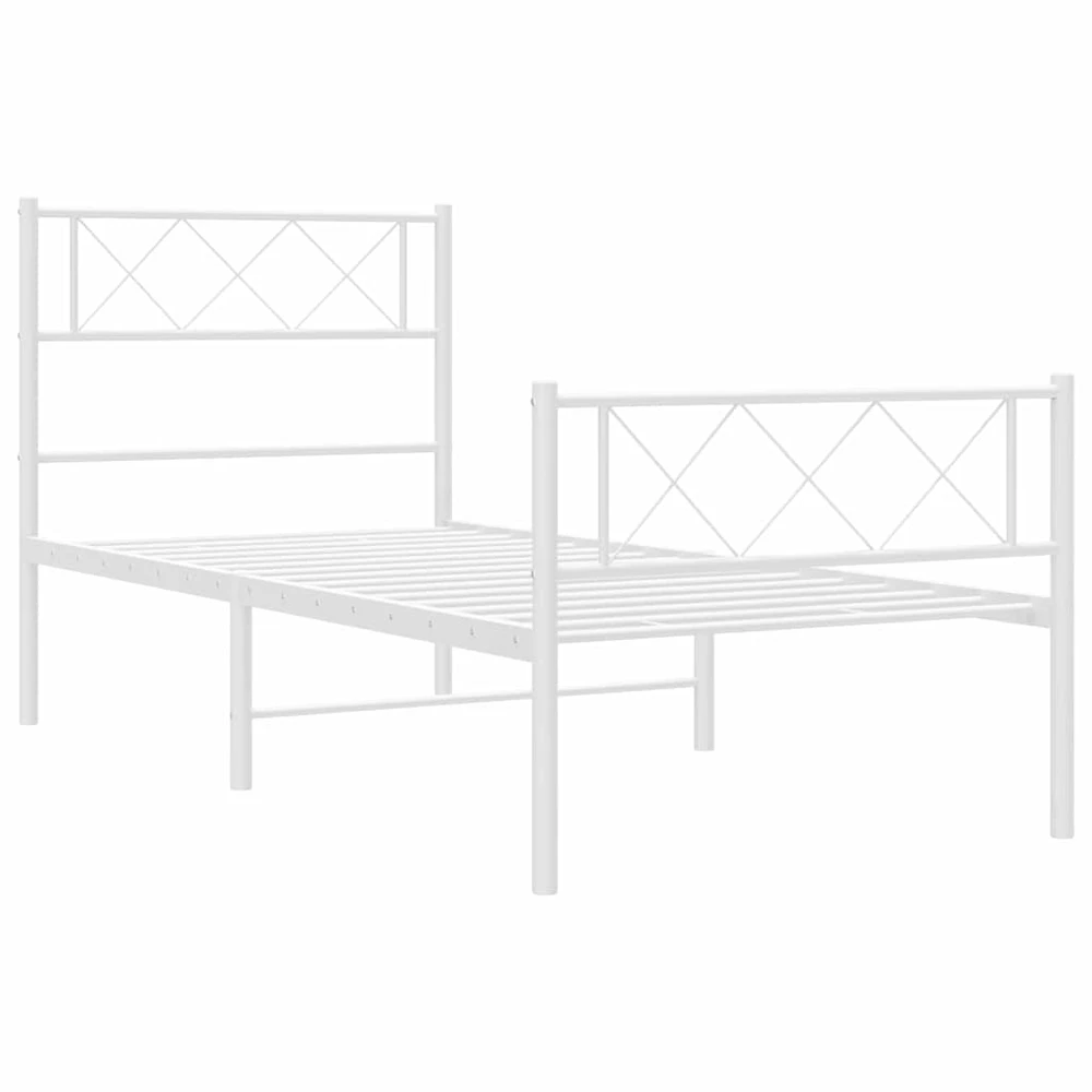 Lovos rėmas su galvūgaliu/kojūgaliu, baltas, 100x200cm, metalas