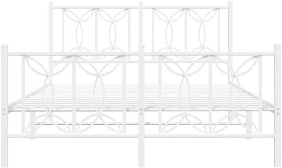 Lovos rėmas su galvūgaliu/kojūgaliu, baltas, 140x200cm, metalas