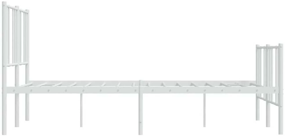 Lovos rėmas su galvūgaliu/kojūgaliu, baltas, 140x190cm, metalas