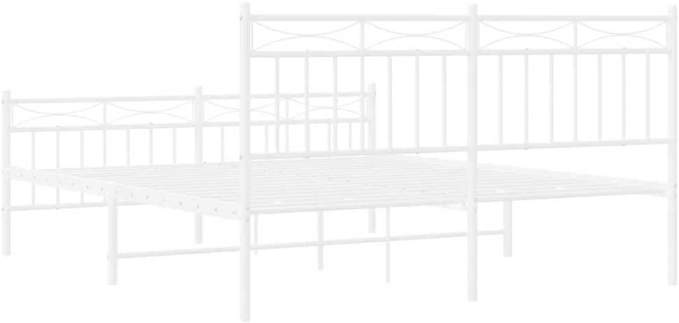 Lovos rėmas su galvūgaliu/kojūgaliu, baltas, 150x200cm, metalas
