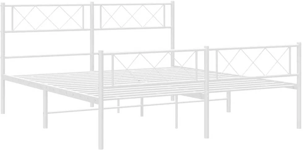 Lovos rėmas su galvūgaliu/kojūgaliu, baltas, 150x200cm, metalas