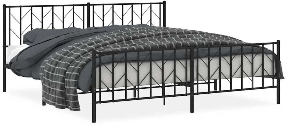 Lova Lovos rėmas su galvūgaliu/kojūgaliu, juodas, 193x203cm, metalas