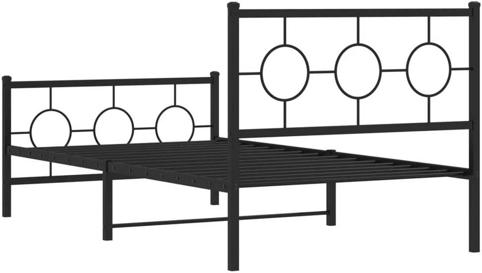 Lova Lovos rėmas su galvūgaliu/kojūgaliu, juodas, 100x190cm, metalas