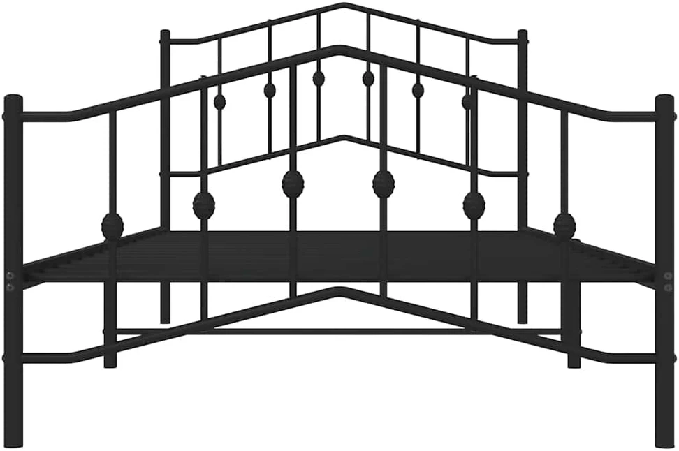 Lova Lovos rėmas su galvūgaliu/kojūgaliu, juodas, 107x203cm, metalas