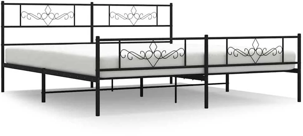 Lova Lovos rėmas su galvūgaliu/kojūgaliu, juodas, 183x213cm, metalas