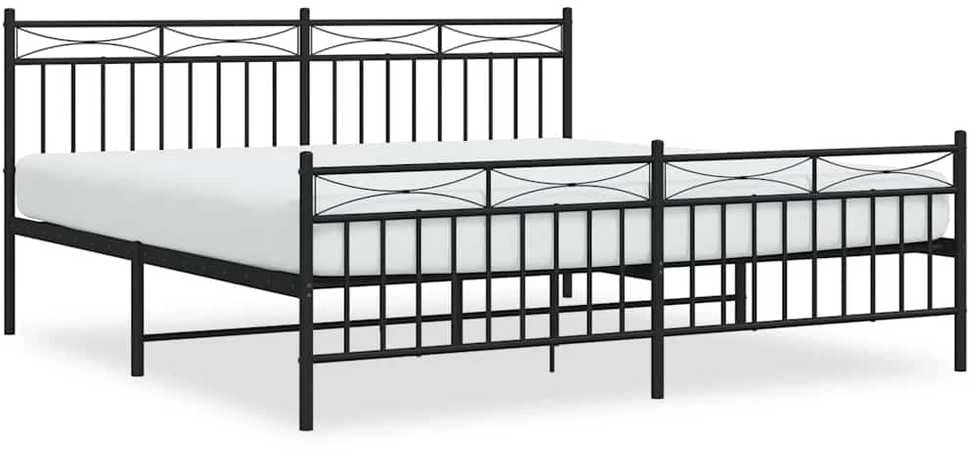 Lova Lovos rėmas su galvūgaliu/kojūgaliu, juodas, 183x213cm, metalas
