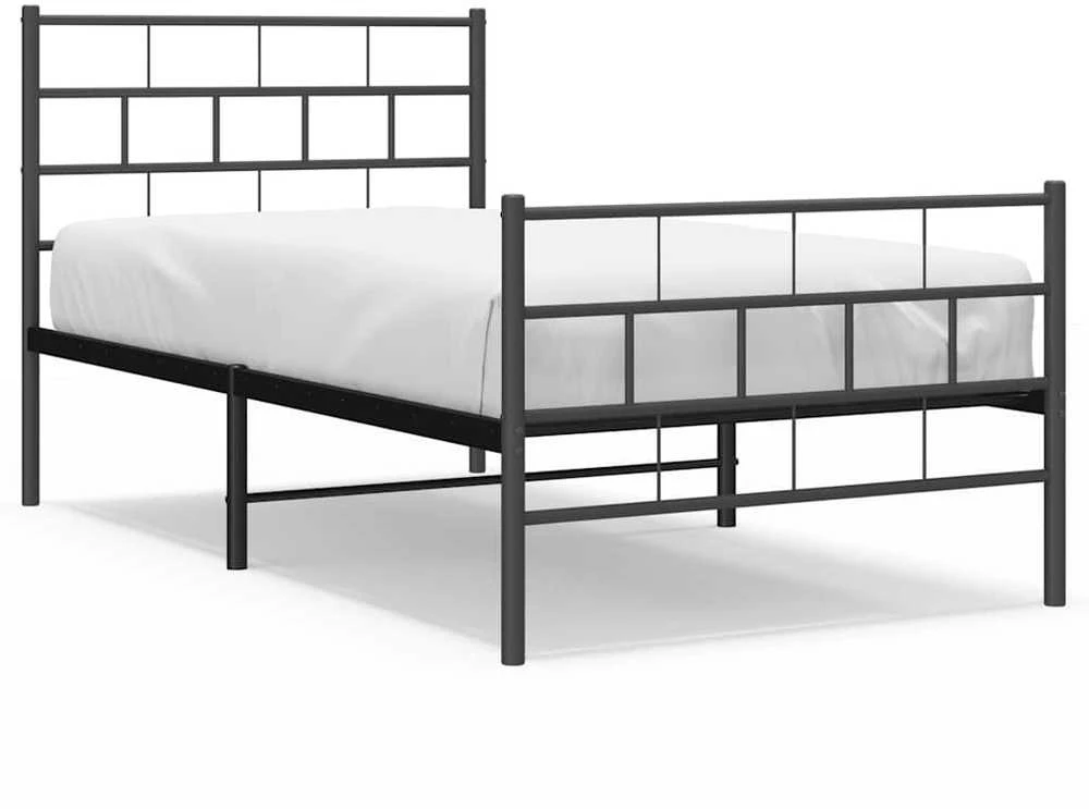 Lova Lovos rėmas su galvūgaliu/kojūgaliu, juodas, 100x190cm, metalas