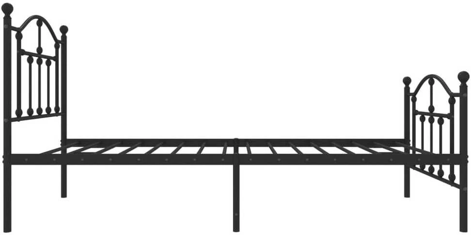 Lovos rėmas su galvūgaliu/kojūgaliu, juodas, 75x190cm, metalas
