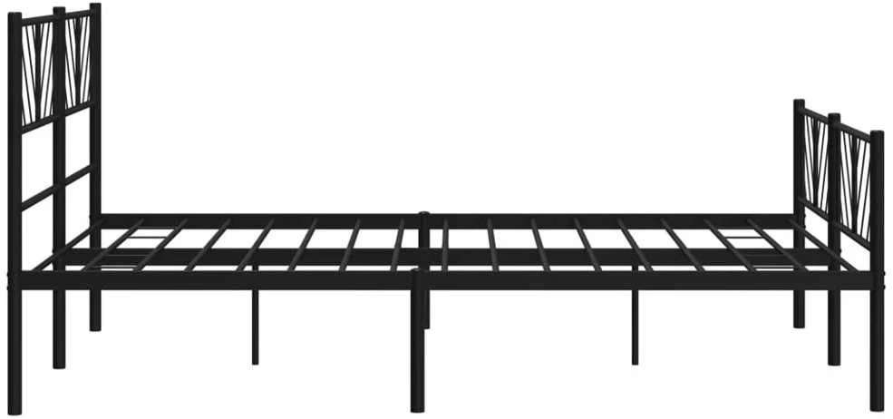 Lovos rėmas su galvūgaliu/kojūgaliu, juodas, 120x200cm, metalas