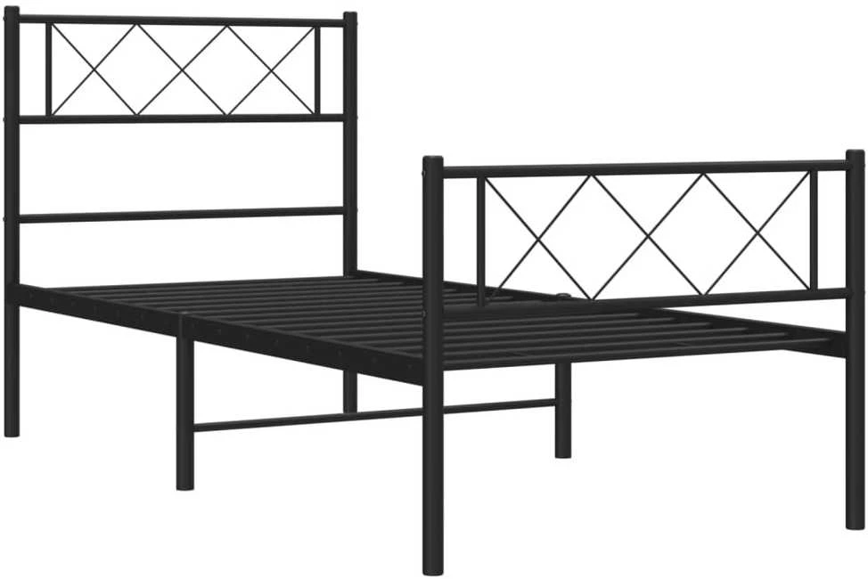 Lova Lovos rėmas su galvūgaliu/kojūgaliu, juodas, 107x203cm, metalas